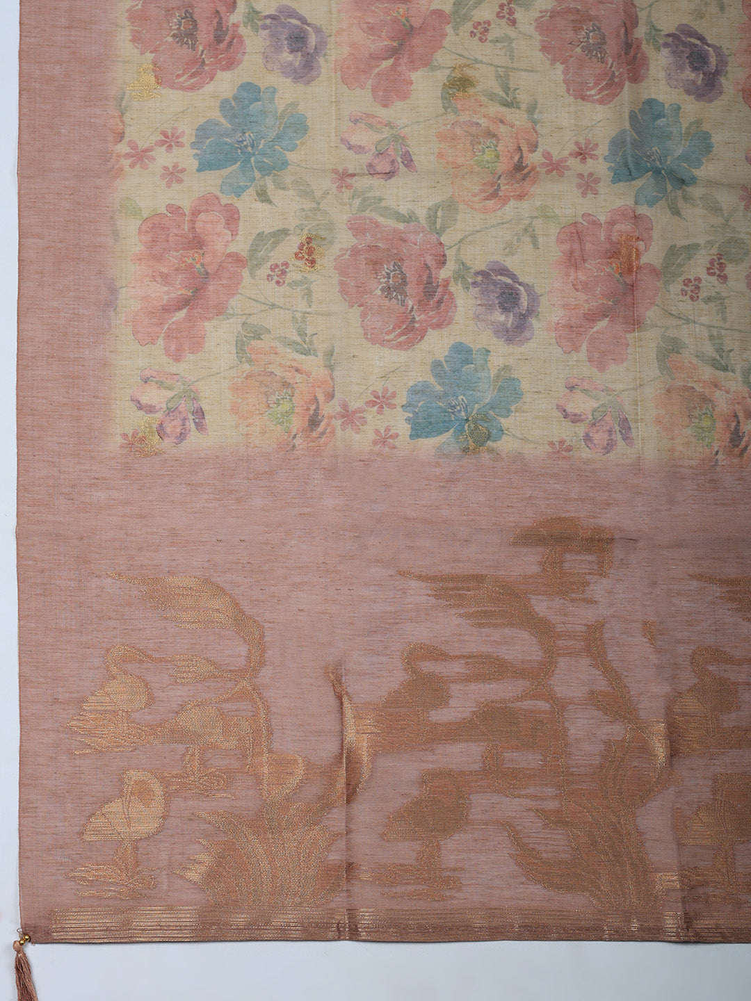 Woven Design Chanderi Unstitched Suit With Pant &amp; Dupatta