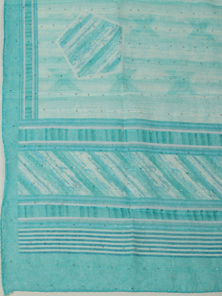 Embroidered Cotton Unstitched Suit With Pant &amp; Dupatta