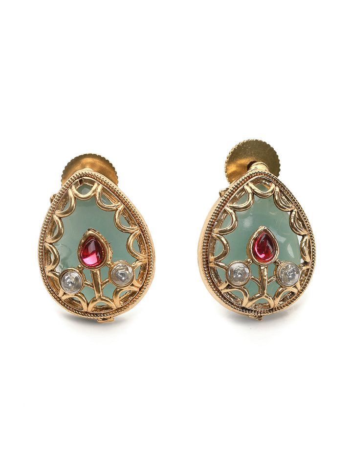 Gold Green Jewellery Set