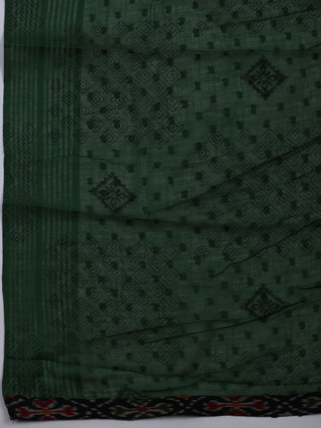 Patch Neck Cotton Blend Unstitched Suit With Dupatta