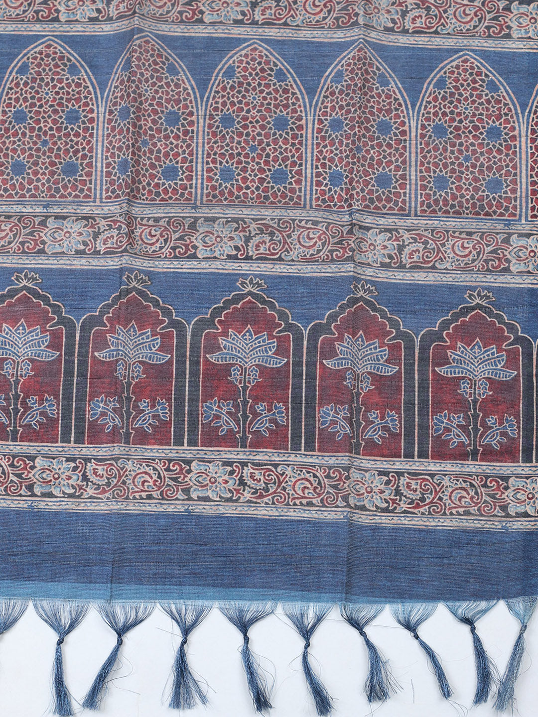 Embroidered Cotton Blend Unstitched Suit With Pant &amp; Dupatta