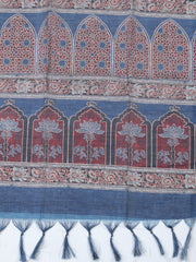 Embroidered Cotton Blend Unstitched Suit With Pant & Dupatta