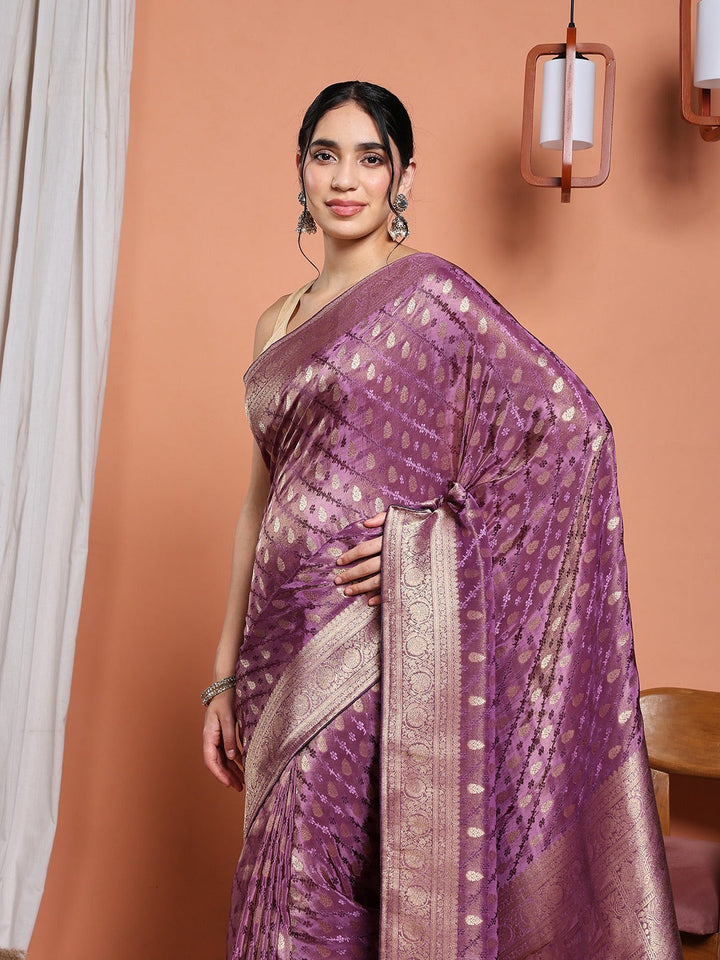 Woven Design Satin Saree