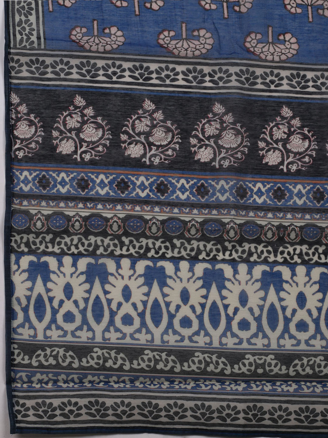 Printed Cotton Blend Unstitched Suit With Dupatta