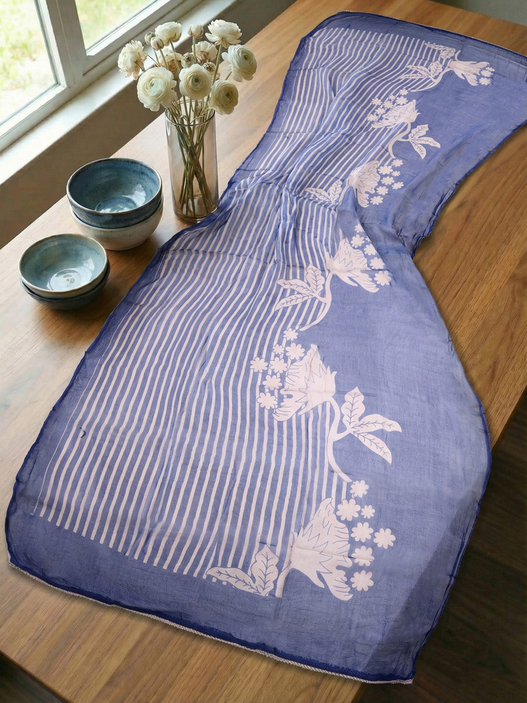 Embroidered Cotton Blend Unstitched Suit With Pant &amp; Dupatta