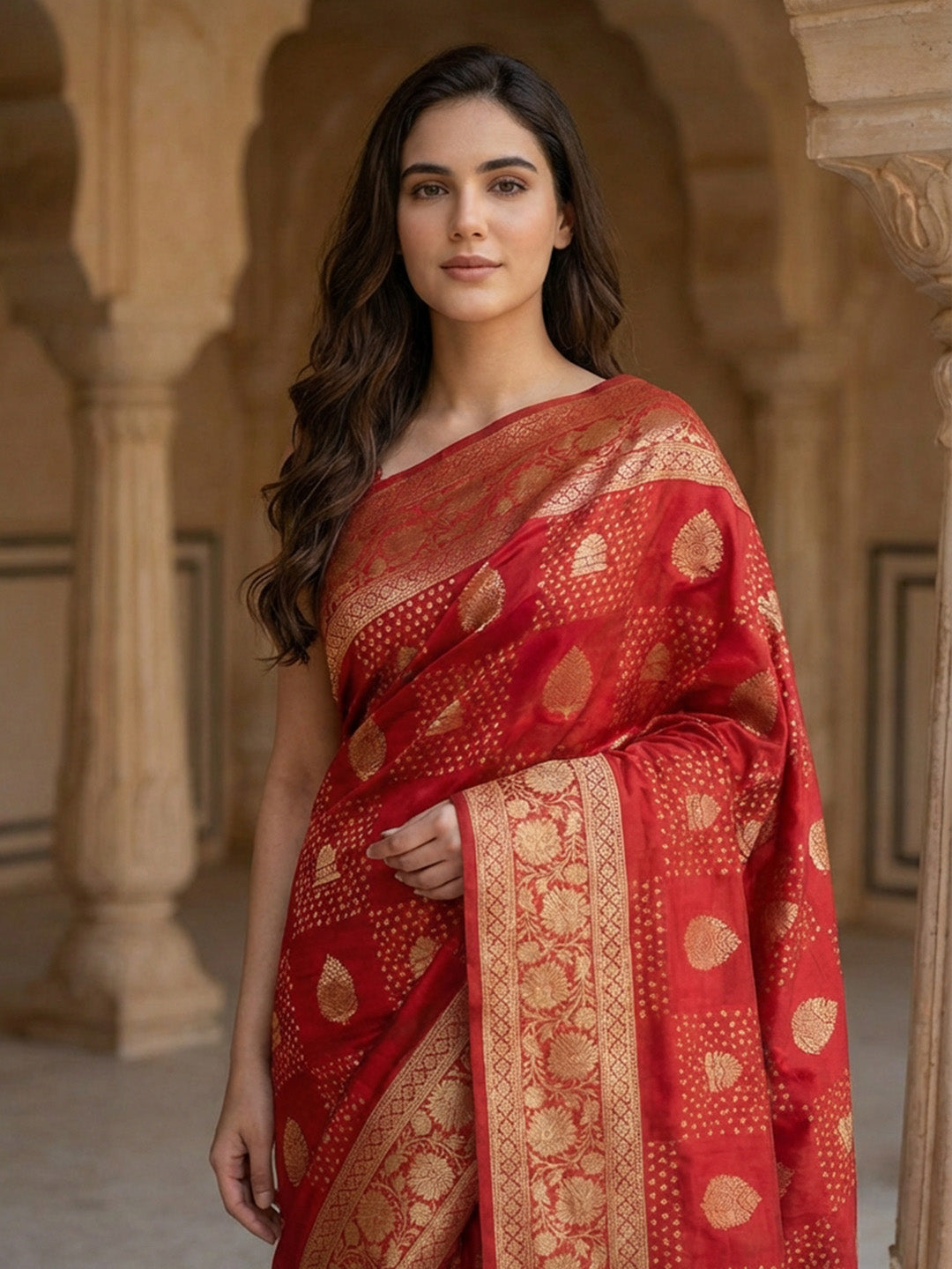 Plain Crepe Saree
