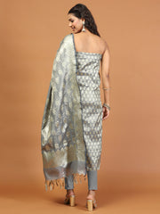 Woven Chanderi Unstitched Suit With Dupatta