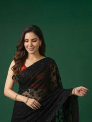 Embroidered Georgette Saree