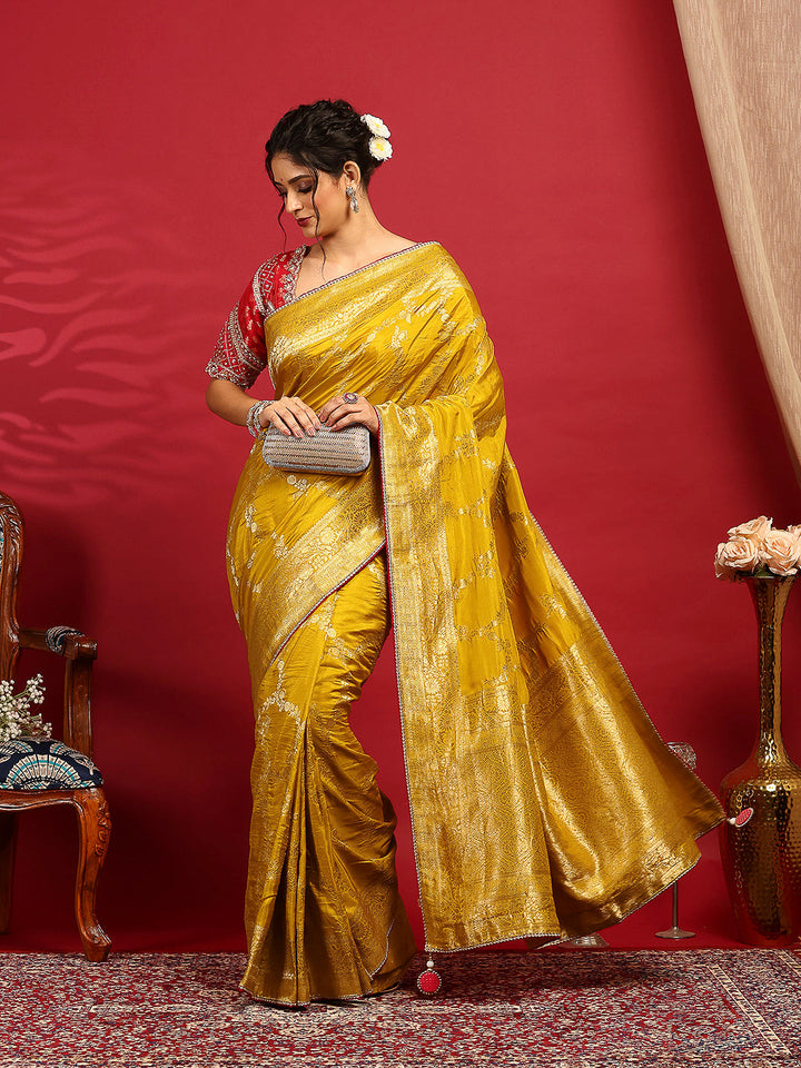Embroidered Dola Silk Saree