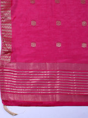 Embroidered Cotton Blend Unstitched Suit With Pant & Dupatta