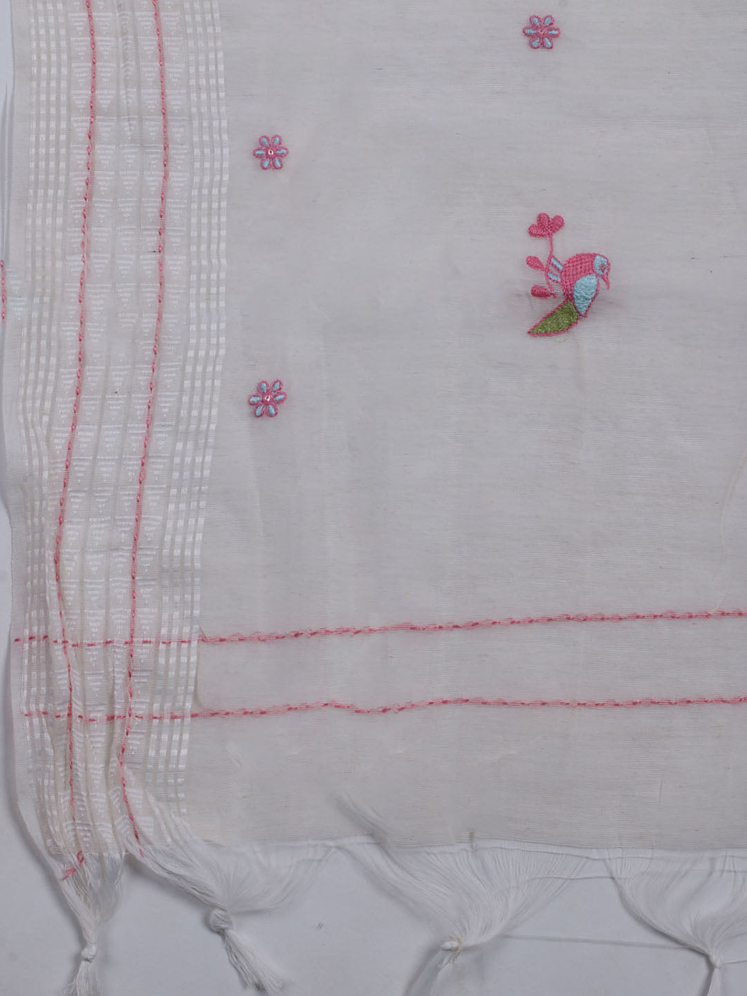 Neck Embroidered Cotton Blend Unstitched Suit With Dupatta
