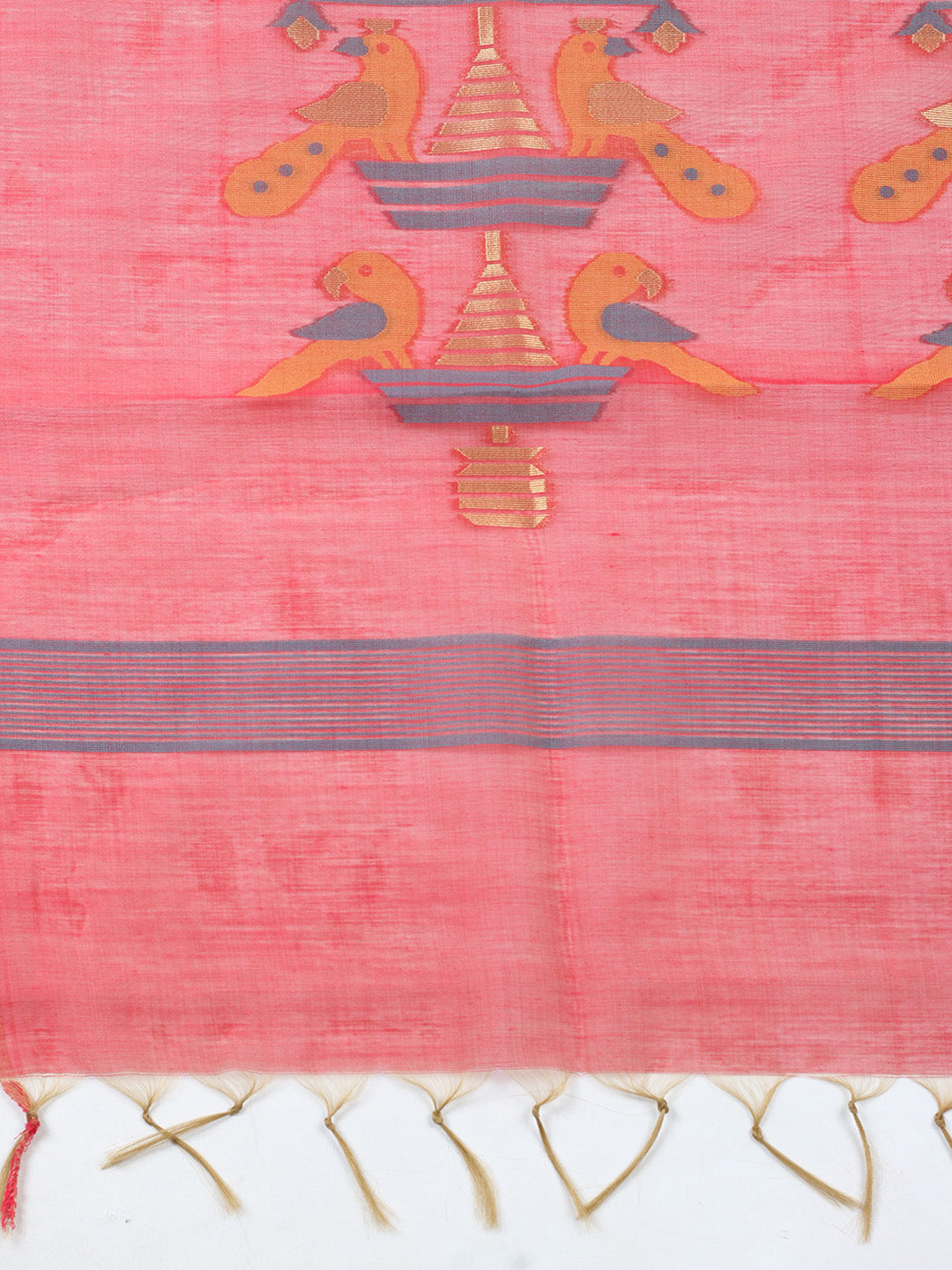 Printed Chanderi Unstitched Suit With Pant &amp; Dupatta