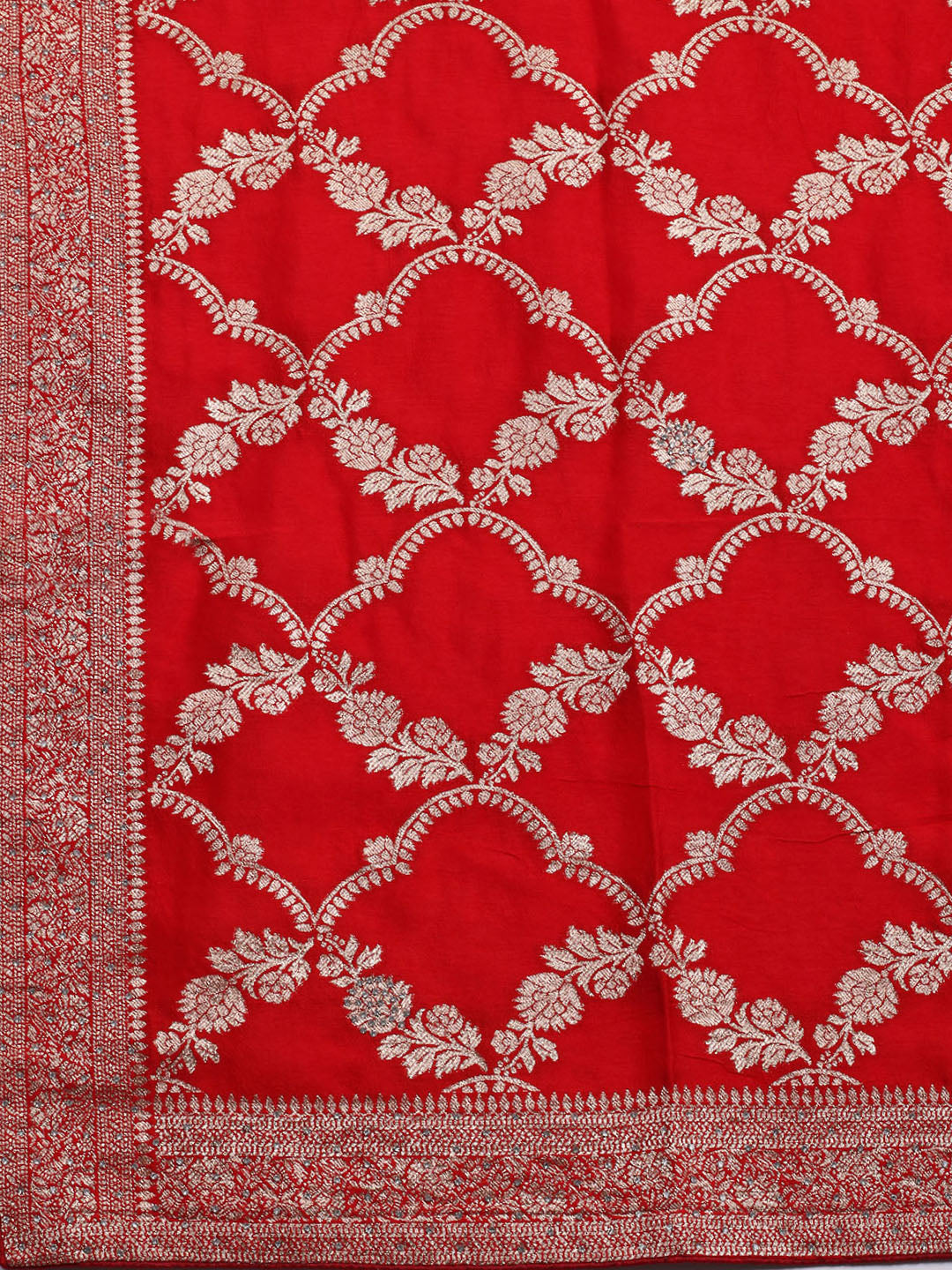 Embroidered Art Silk Unstitched Suit With Dupatta