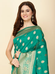 Zari Border Booti Woven Handloom Saree