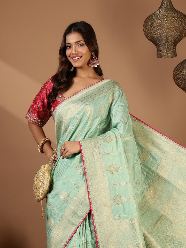Embroidered Dola Silk Saree