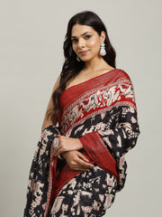 Digital Printed Cotton Blend Woven Saree