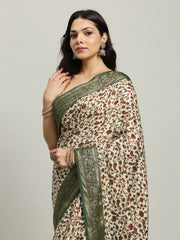 Digital Printed Cotton Blend Woven Saree