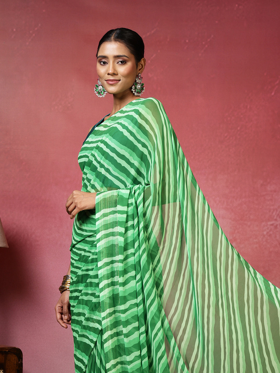 Abstract Printed Georgette Saree