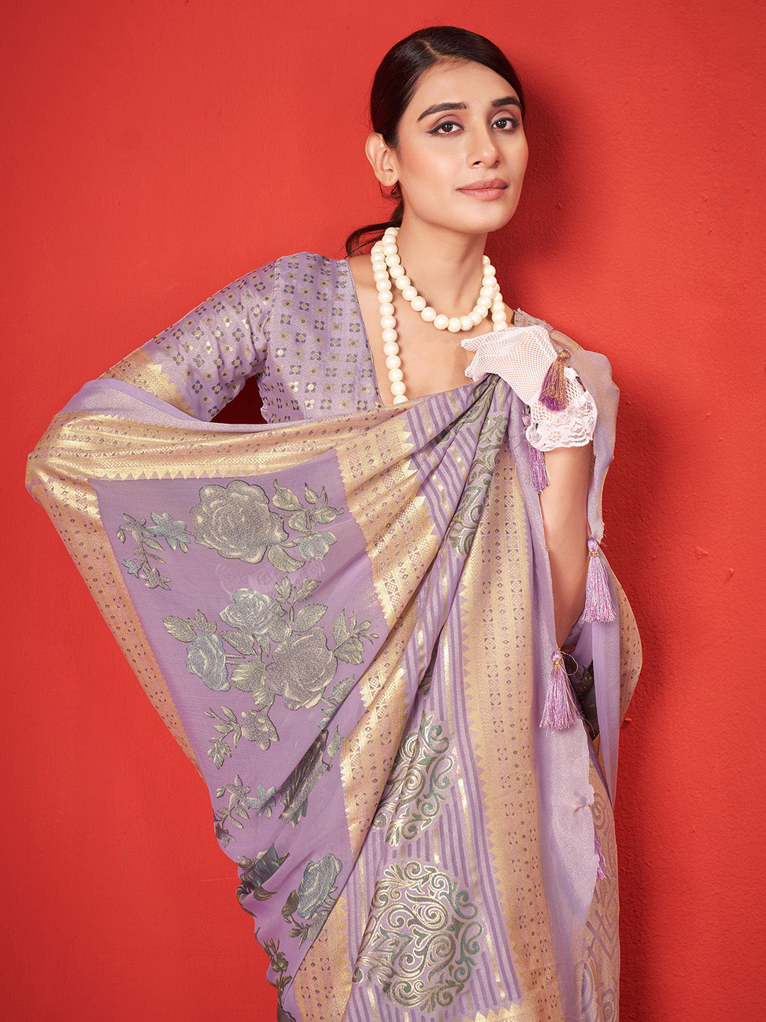 Zari Border Georgette Saree
