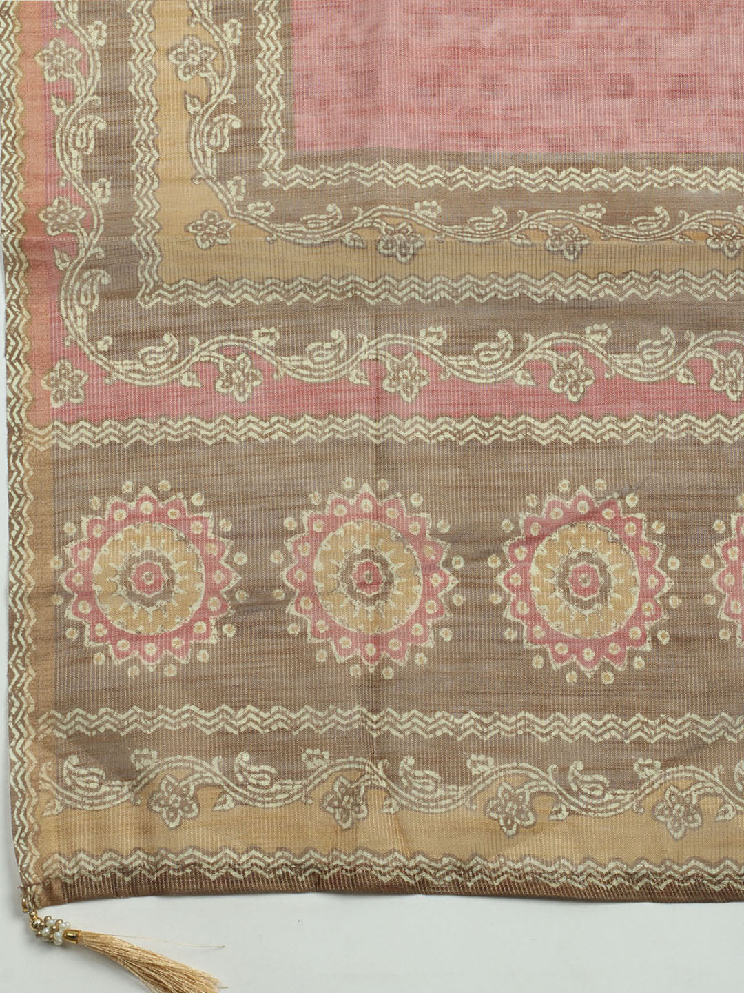 Embroidered Tissue Unstitched Kurta With Pant & Dupatta