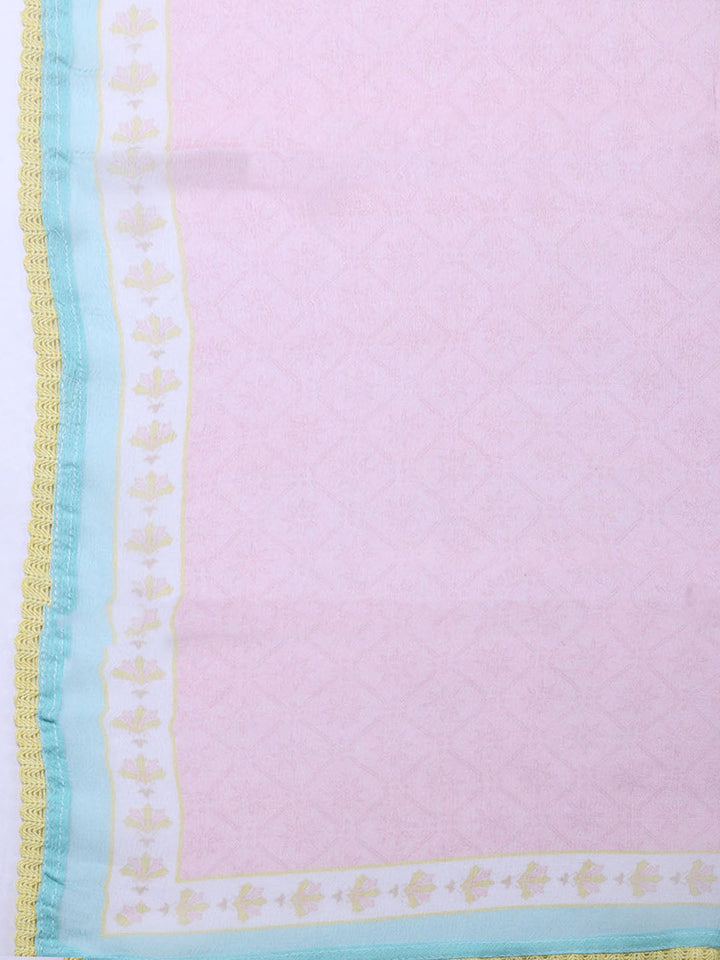 Printed Muslin Unstitched Suit With Pant &amp; Dupatta