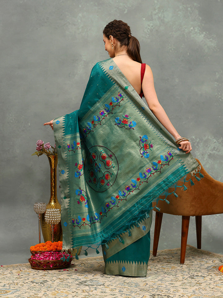 Paithani Woven Design Tussar Saree