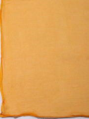 Embroidered Chanderi Mustard Unstitched Suit With Pant & Dupatta