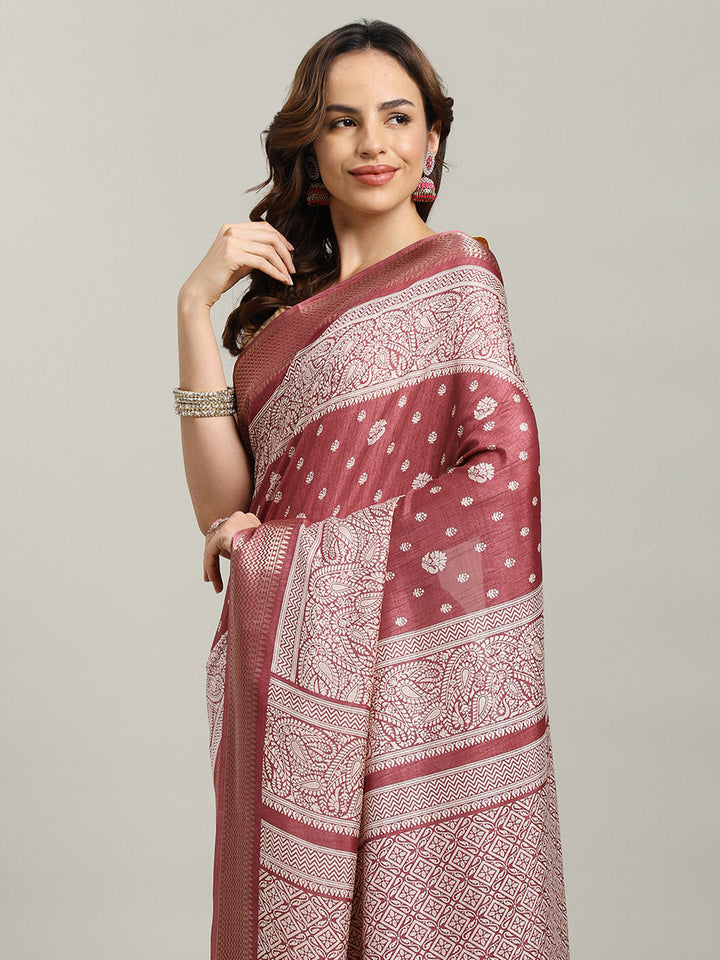 Printed Booti Dola Cotton Woven Saree