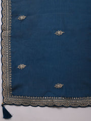 Zari Jaal Art Silk Unstitched Suit Piece With Dupatta