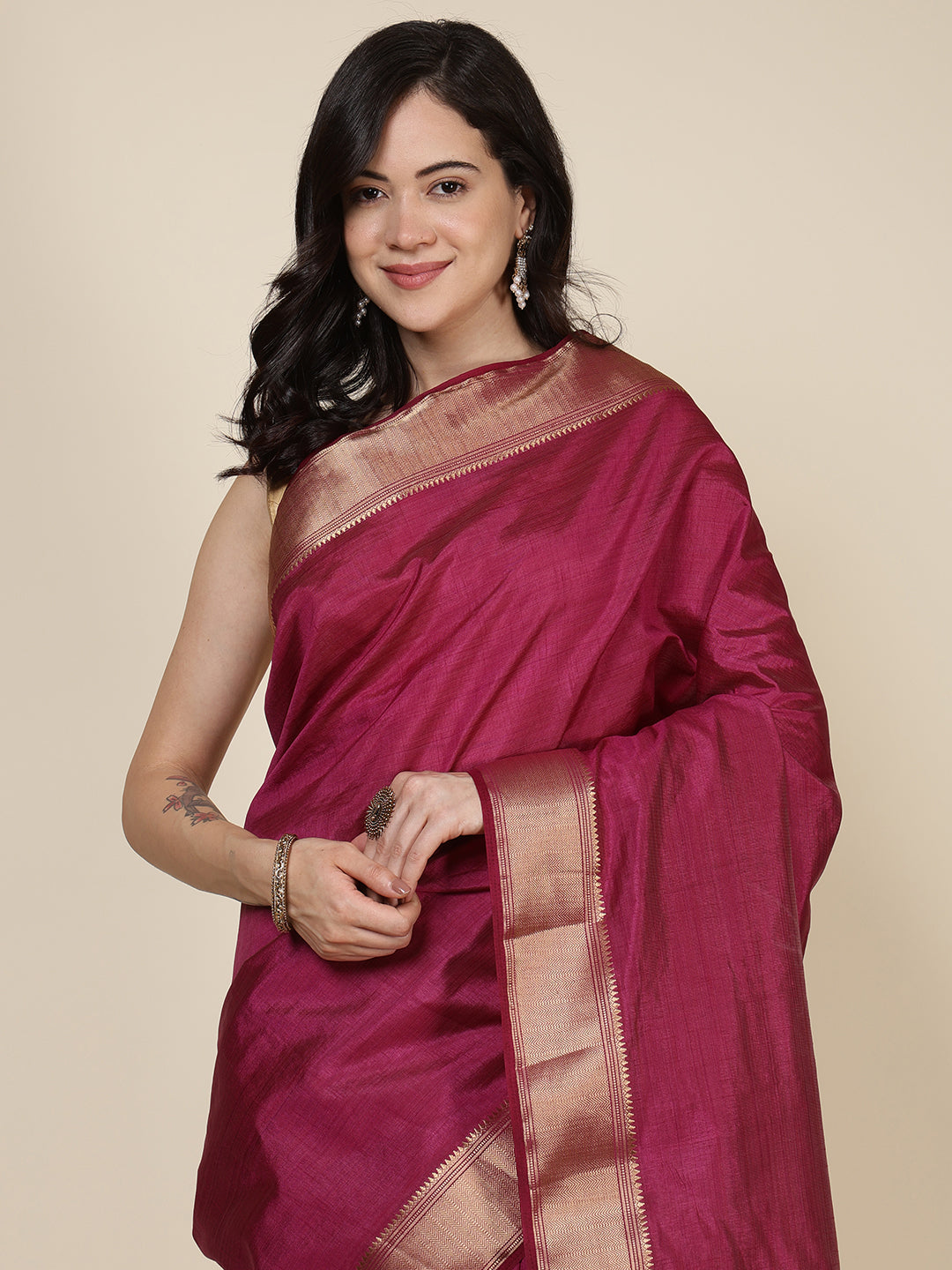 Brocade Zari Jaal Art Silk Woven Saree