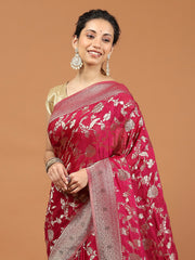 Zari Jaal & Swarovski Georgette Woven Saree