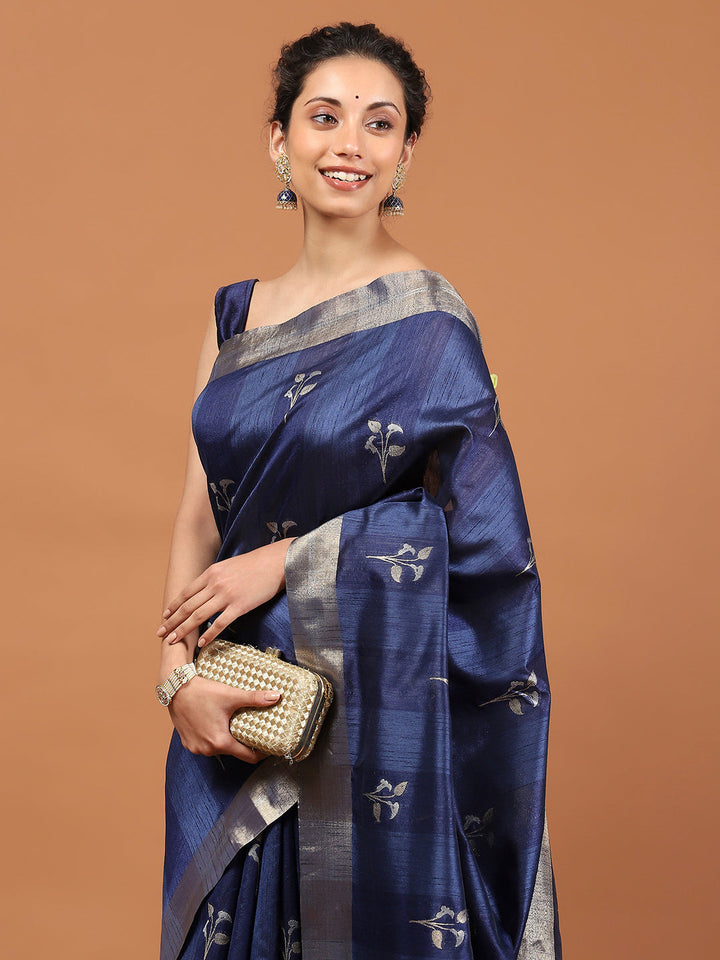 Woven Border Booti Art Silk Saree
