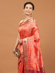 Woven Border Booti Art Silk Saree