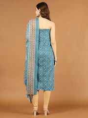 Neck Patti Printed Cotton Unstitched Suit Piece With Dupatta