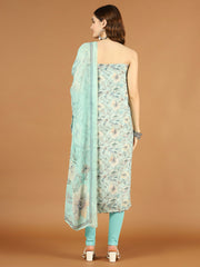 Floral Printed Muslin Unstitched Suit Piece With Dupatta