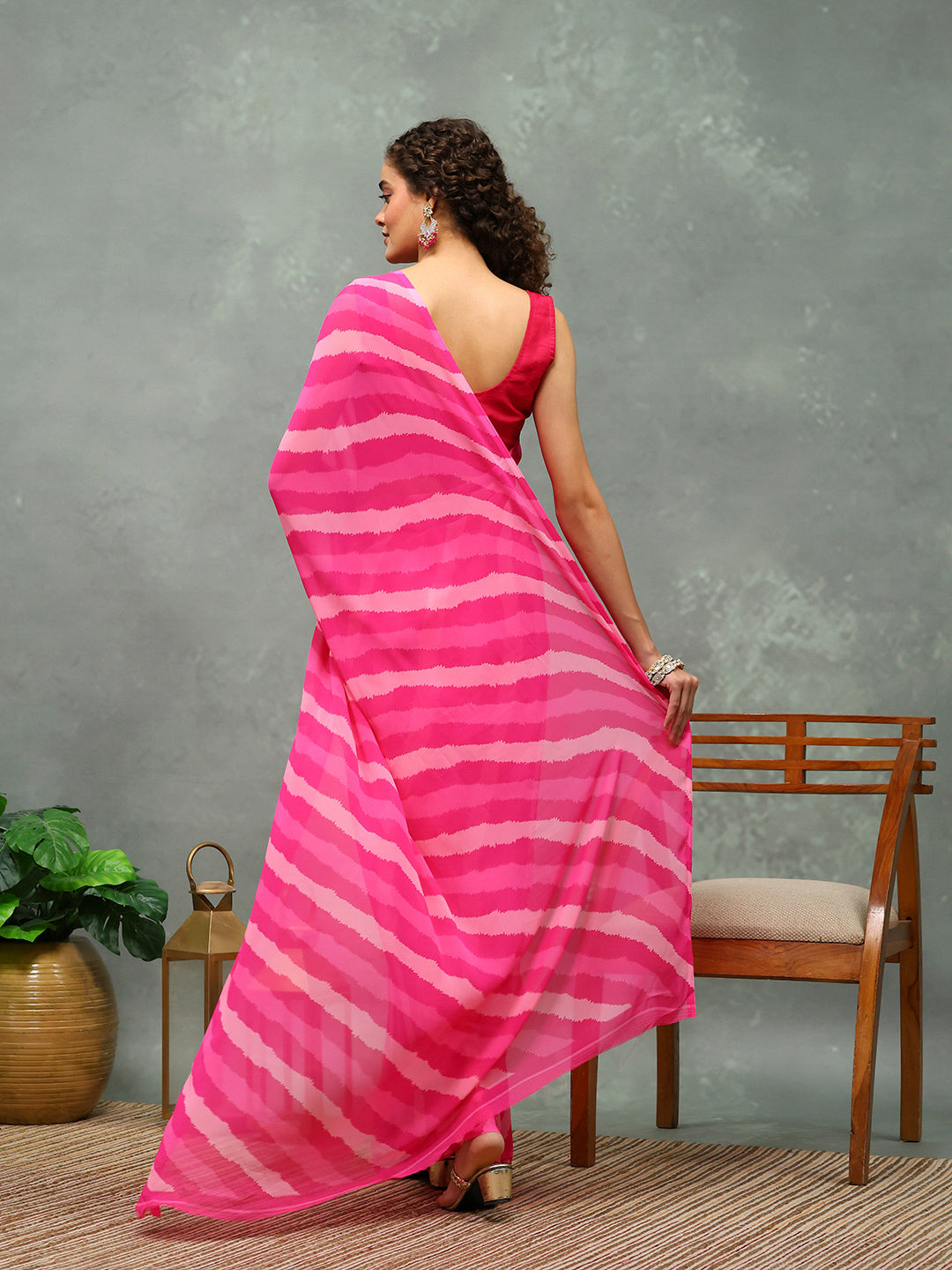 Abstract Printed Georgette Saree