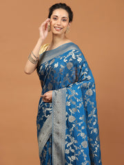 Zari Jaal & Swarovski Georgette Woven Saree