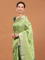 Woven Border Booti Art Silk Saree