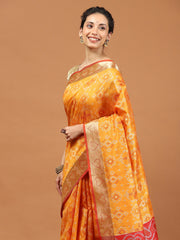 Woven Border Booti Art Silk Saree