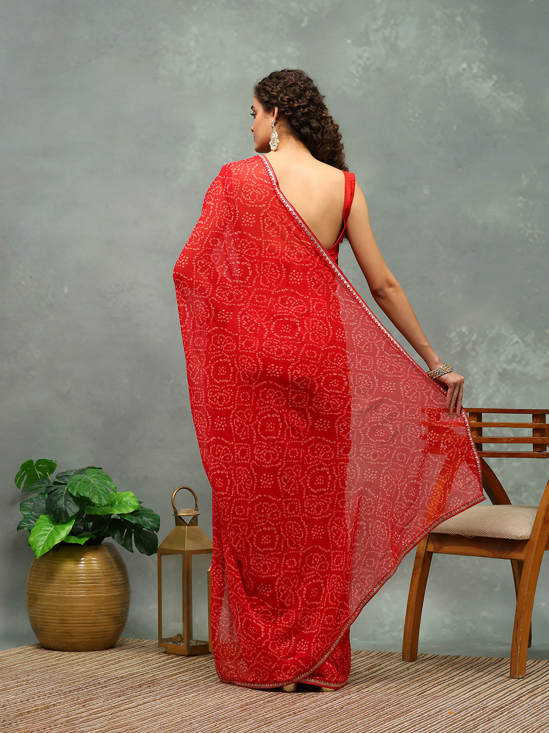 Bandhani Printed Georgette Saree