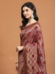 Zari Border Booti Art Silk Woven Saree