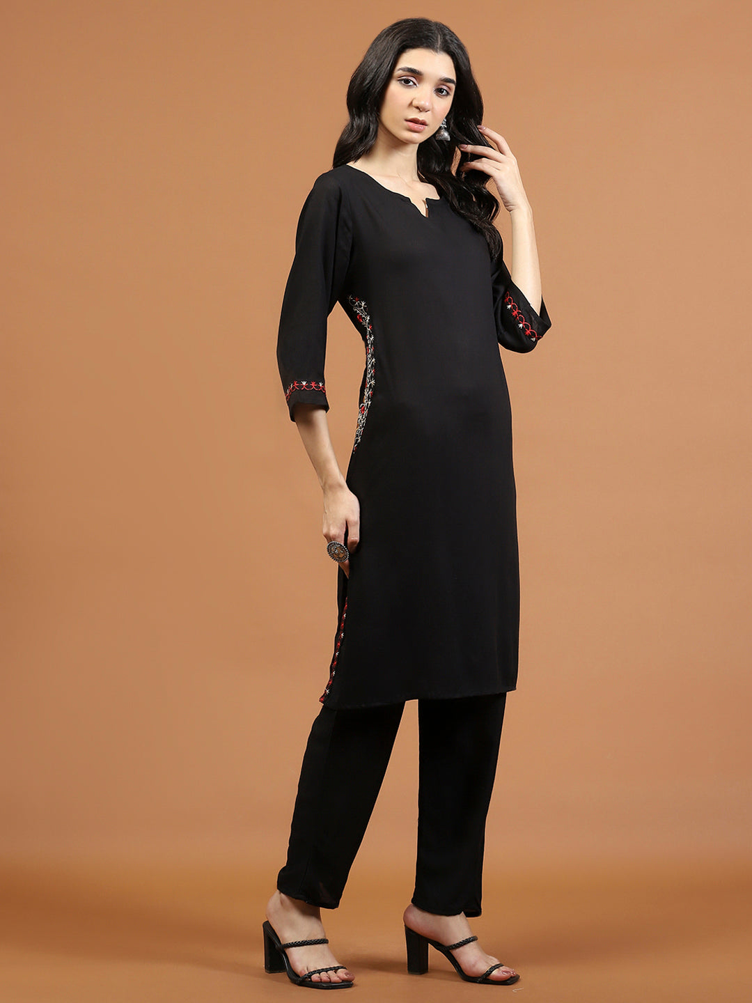 Printed Cotton Blend Kurta With Pants