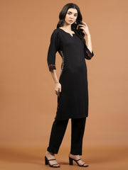 Printed Cotton Blend Kurta With Pants