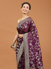 Zari Jaal & Swarovski Georgette Woven Saree