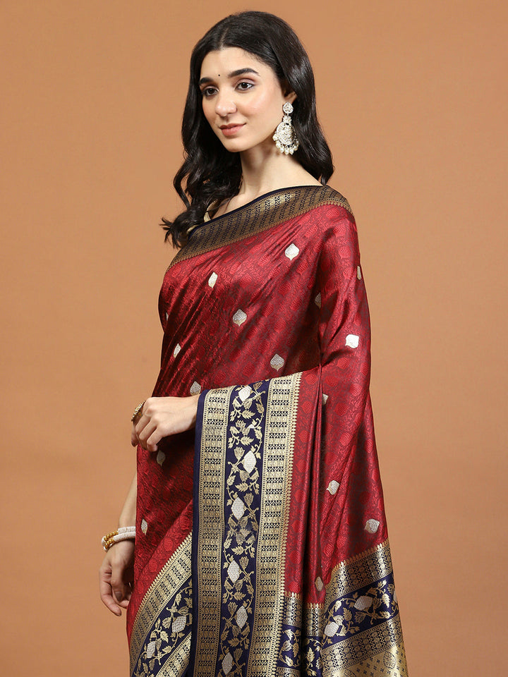 Zari Jaal Woven Art Silk Saree