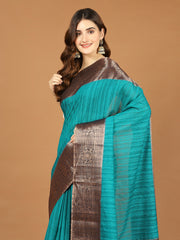 Plain Zari Border Art Handloom Woven Saree