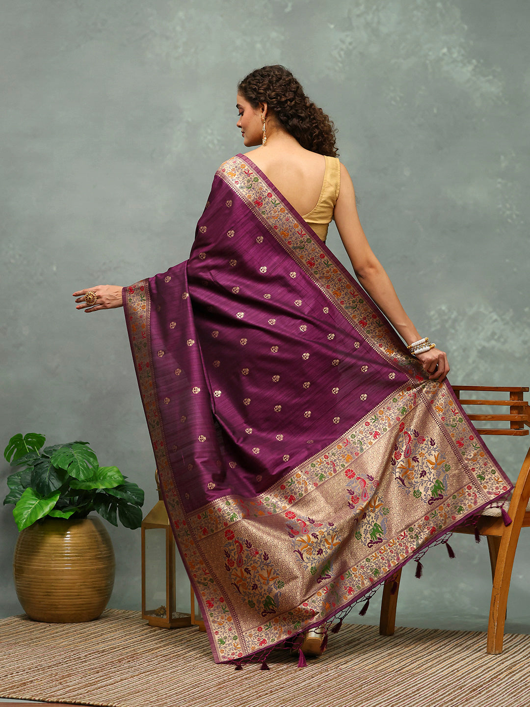 Woven Border Art Silk Saree