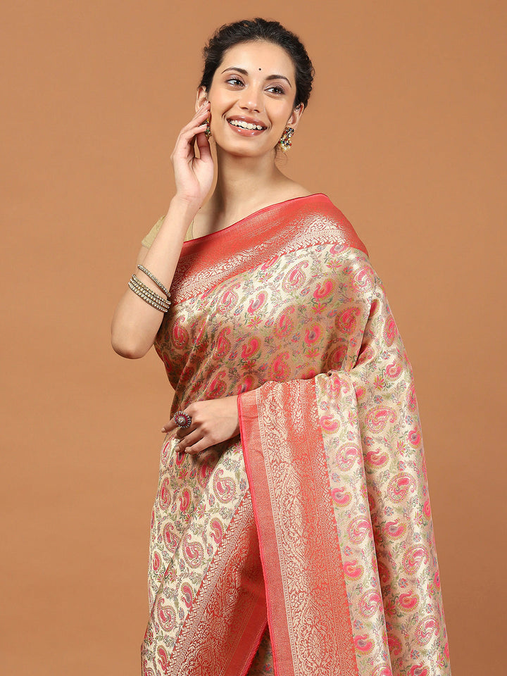 Zari Booti Banarasi Woven Saree