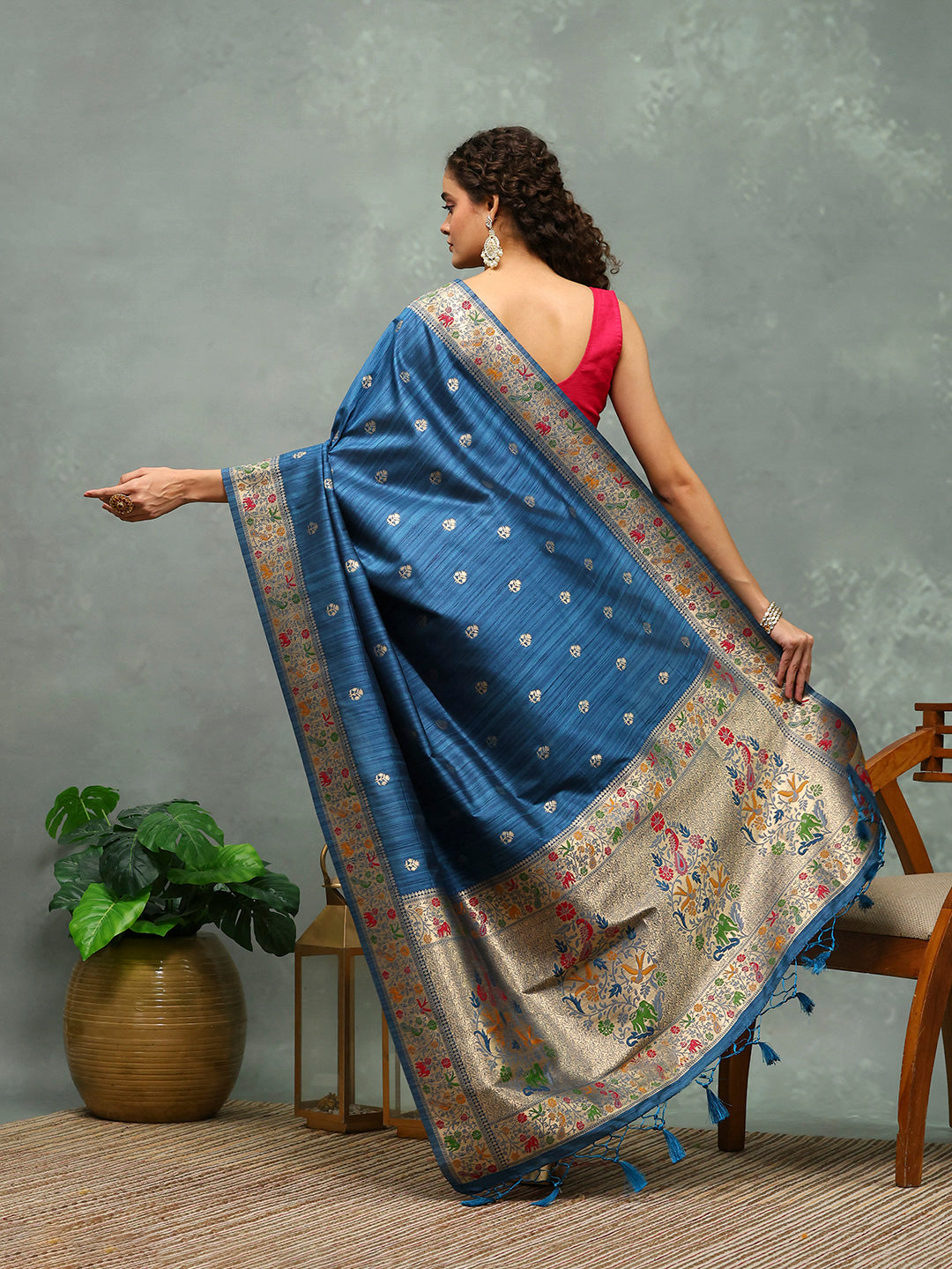 Woven Border Art Silk Saree