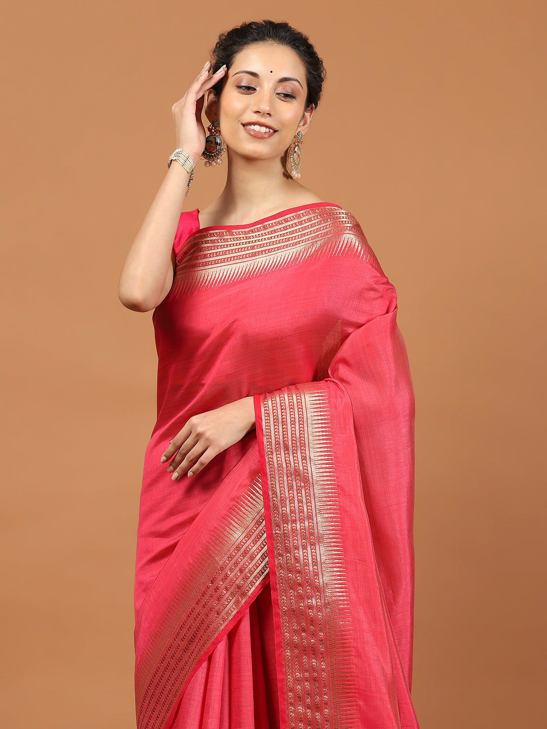 Zari Jaal Woven Art Silk Saree